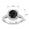 2 1/4 Carat Black and White Diamond Halo Ring In 14 Karat White Gold Image-5
