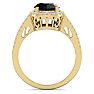 2 1/4 Carat Black and White Diamond Halo Ring In 14 Karat Yellow Gold Image-3