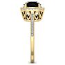 2 1/4 Carat Black and White Diamond Halo Ring In 14 Karat Yellow Gold Image-4