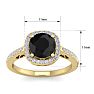 2 1/4 Carat Black and White Diamond Halo Ring In 14 Karat Yellow Gold Image-5
