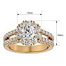 2 1/4 Carat Round Shape Halo Diamond Engagement Ring In 14K Yellow Gold Image-5