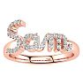 Personalized Diamond Name Ring In 14K Rose Gold - 3 Letters, 1/5cttw Image-1