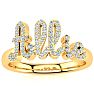 Personalized Diamond Name Ring In 14K Yellow Gold - 5 Letters, 1/3cttw Image-1