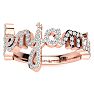 Personalized Diamond Name Ring In 14K Rose Gold - 8 Letters, 1/2cttw Image-1