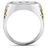 Mens 1/3 Carat Diamond and Emerald Weed Leaf Ring In 14K White Gold Image-3