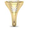 Mens 1/3 Carat Diamond and Emerald Weed Leaf Ring In 14K Yellow Gold Image-4