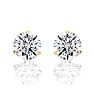 1.65 Carat Colorless Diamond Stud Earrings in 14 Karat Yellow Gold Martini Setting Image-2