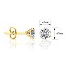 1.65 Carat Colorless Diamond Stud Earrings in 14 Karat Yellow Gold Martini Setting Image-3
