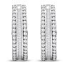 2 Carat Baguette and Round Colorless Diamond Hoop Earrings In Sterling Silver. Large, Brilliant and Gorgeous! Image-2