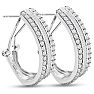 2 Carat Baguette and Round Colorless Diamond Hoop Earrings In Sterling Silver. Large, Brilliant and Gorgeous! Image-3