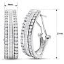 2 Carat Baguette and Round Colorless Diamond Hoop Earrings In Sterling Silver. Large, Brilliant and Gorgeous! Image-4