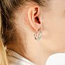 2 Carat Baguette and Round Colorless Diamond Hoop Earrings In Sterling Silver. Large, Brilliant and Gorgeous! Image-6