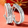 2 Carat Baguette and Round Colorless Diamond Hoop Earrings In Sterling Silver. Large, Brilliant and Gorgeous! Image-7