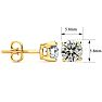 1 1/2 Carat Colorless Diamond Stud Earrings In 14 Karat Yellow Gold Image-4