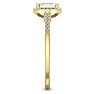 3/4 Carat Emerald Cut Halo Diamond Engagement Ring In 14K Yellow Gold Image-4