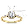 3/4 Carat Emerald Cut Halo Diamond Engagement Ring In 14K Yellow Gold Image-5