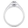 3/4 Carat Emerald Cut Halo Diamond Engagement Ring In 14K White Gold Image-3
