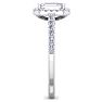 1 1/2 Carat Emerald Cut Halo Diamond Engagement Ring In 14K White Gold Image-3