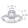 1 1/2 Carat Emerald Cut Halo Diamond Engagement Ring In 14K White Gold Image-5