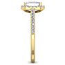 1 1/2 Carat Emerald Cut Halo Diamond Engagement Ring In 14K Yellow Gold Image-3