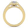 1 1/2 Carat Emerald Cut Halo Diamond Engagement Ring In 14K Yellow Gold Image-4