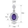 1 2/3 Carat Oval Shape Amethyst and Diamond Dangle Earrings In 14 Karat White Gold Image-5
