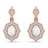1-3/4 Carat Oval Shape Opal with Diamonds Dangle Earrings In 14 Karat Rose Gold Image-4