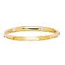 14 Karat Two Tone Gold Kids Bangle Bracelet, 5 1/2 Inches Image-1