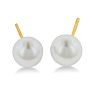 14 Karat Yellow Gold Kids 6MM Pearl Stud Earrings Image-2