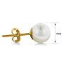 14 Karat Yellow Gold Kids 6MM Pearl Stud Earrings Image-4