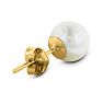 14 Karat Yellow Gold Kids 7MM Pearl Stud Earrings Image-3