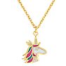 14 Karat Yellow Gold Kids Unicorn Necklace, 14 Inches Image-1