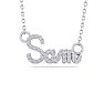 Personalized Diamond Name Necklace In 14K White Gold - 3 Letters, 1/5cttw Image-1