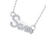 Personalized Diamond Name Necklace In 14K White Gold - 3 Letters, 1/5cttw Image-2