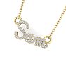 Personalized Diamond Name Necklace In 14K Yellow Gold - 3 Letters, 1/5cttw Image-2