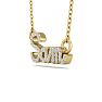 Personalized Diamond Name Necklace In 14K Yellow Gold - 3 Letters, 1/5cttw Image-3