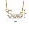 Personalized Diamond Name Necklace In 14K Yellow Gold - 3 Letters, 1/5cttw Image-5