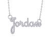 Personalized Diamond Name Necklace In 14K White Gold - 6 Letters, 3/8cttw Image-1