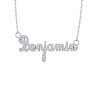 Personalized Diamond Name Necklace In 14K White Gold - 8 Letters, 1/2cttw Image-1