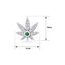 1/4 Carat Diamond and Emerald Weed Leaf Earrings In 14K White Gold Image-5