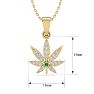1/4 Carat Diamond and Emerald Weed Leaf Necklace In 14K Yellow Gold Image-5