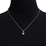 1/4 Carat Diamond and Emerald Weed Leaf Necklace In 14K Yellow Gold Image-6