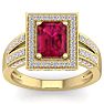 2 3/4 Carat Ruby and Halo Diamond Ring In 14 Karat Yellow Gold Image-1
