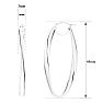 14 Karat White Gold Freeform Hoop Earrings, 1 3/4 Inch Image-2