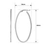 14 Karat White Gold Oval Hoop Earrings, 1 3/4 Inch Image-2