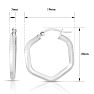 14 Karat White Gold Hexagon Hoop Earrings, 3/4 Inch Image-2