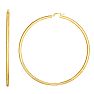 14 Karat Yellow Gold Large Hoop Earrings, 3 Inches Image-1