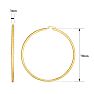 14 Karat Yellow Gold Large Hoop Earrings, 3 Inches Image-2