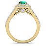 1 3/4 Carat Oval Shape Emerald and Halo Diamond Ring In 14 Karat Yellow Gold Image-3