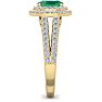 1 3/4 Carat Oval Shape Emerald and Halo Diamond Ring In 14 Karat Yellow Gold Image-4
